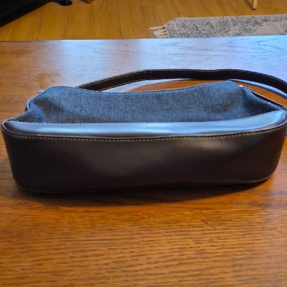 Liz Claiborne Blue Denim and Brown Leather Women's Bag - Picture 6 of 6